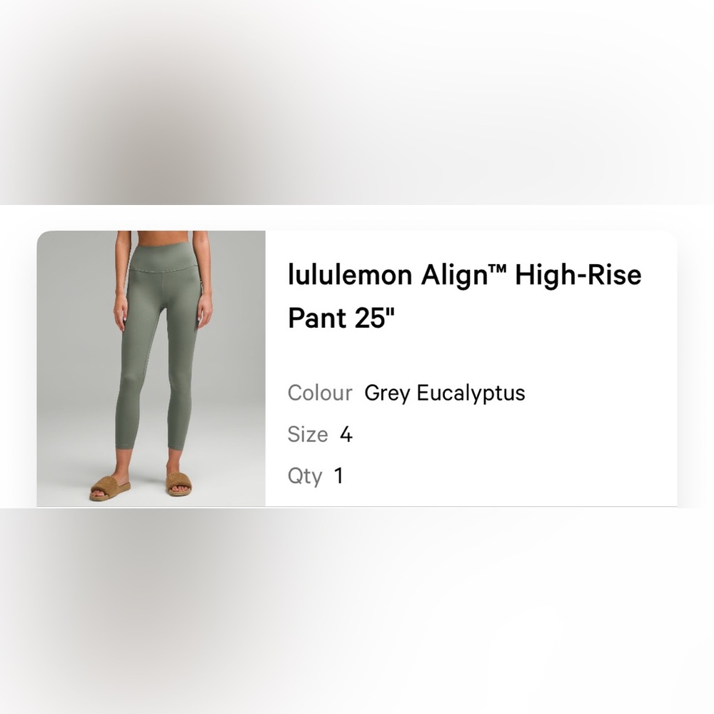 Lululemon High-Rise Align Leggings in grey eucalyptus colour